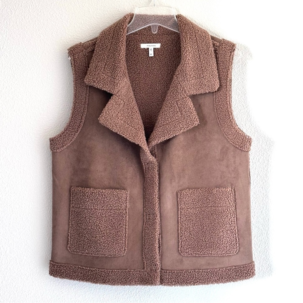 Maurices Women's Brown Shearling Sherpa Vest